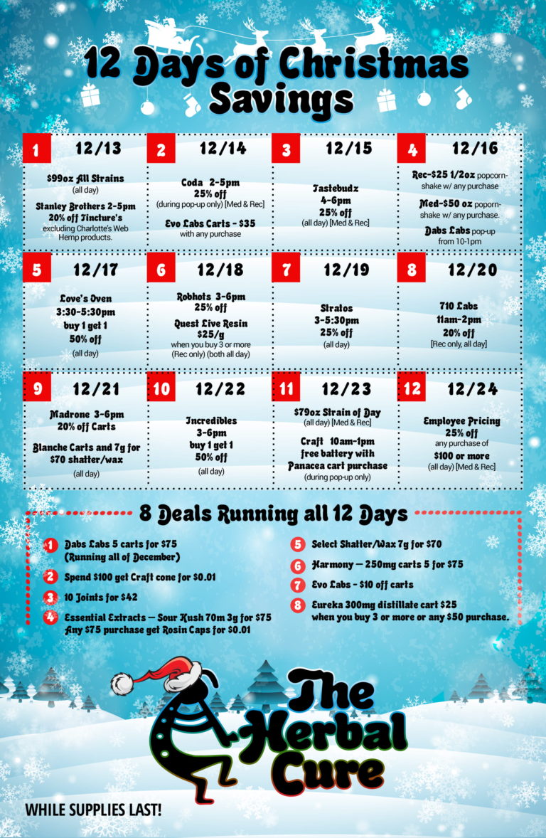 12 Days of Christmas Savings The Herbal Cure Denver's Premier